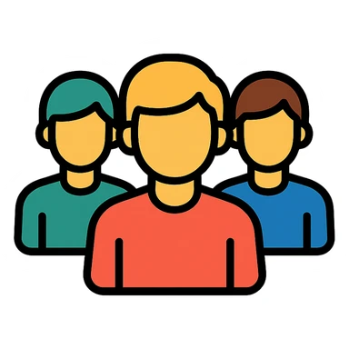 group of people, color outline icon style sticker
