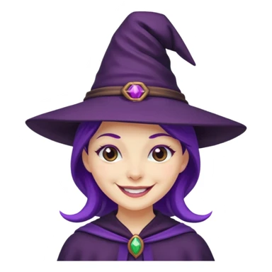witch in purple hat cute sticker