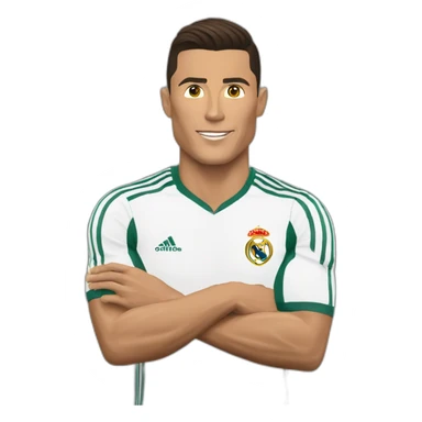 Cristiano Ronaldo qui fait l aigle à deux tête avec ses mains sticker