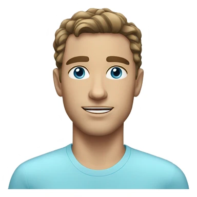 white man with wavy short brunette hair and light blue eyes sticker