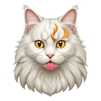 White Maine coon cat squaring up sticker