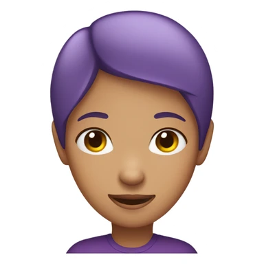 Purple, short haired girl covering ears with hands sticker