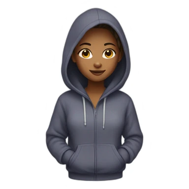 girl wearing a hoodie  sticker