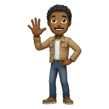 make him spread his hand like he is carring something   sticker