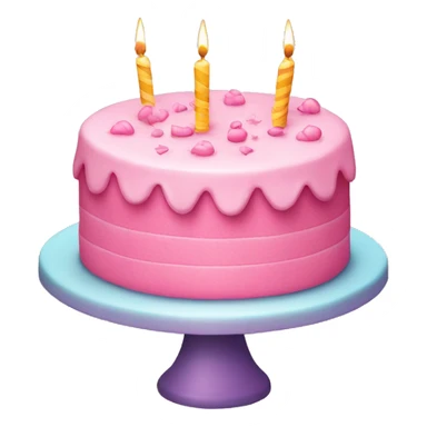 Cute pink birthday cake sticker