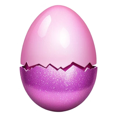 Pink glittery egg cracked open sticker