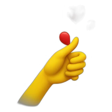 red heart upon yellow hand sideview sticker