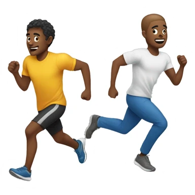 one man run after the other sticker