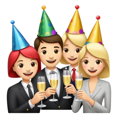 Happy characters mingling and socializing at a party sticker