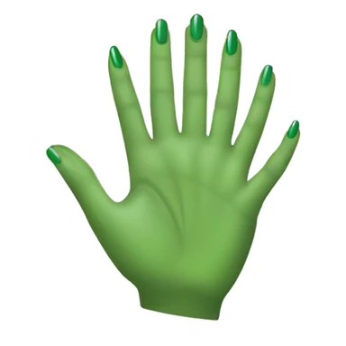 Green nails on hand sticker