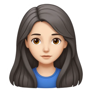 brunette girl long hair with more gray hairs sticker