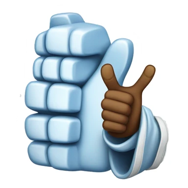 Ice chiseled white thumbs up sticker