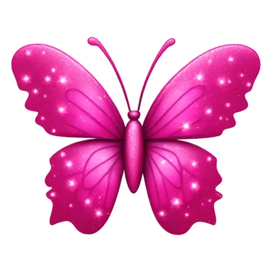Hot pink large detailed butterfly with sparkles sticker