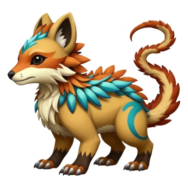 Rare realistic exotic cute epic pretty beautiful handsome gorgeous aesthetic colorful vibrant Vernid-Protogen-Primagen-Wickerbeast-species-Fakemon-creature by LiLaiRa, beautiful intricate markings, full body sticker