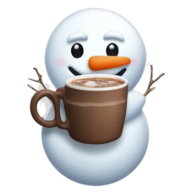 snowman with hot chocolate  sticker