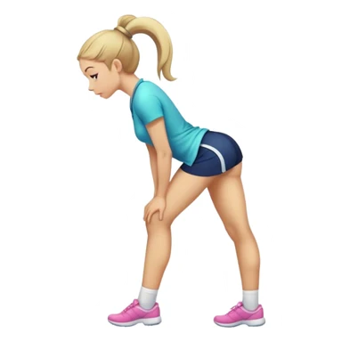 Une fille avec les jambes arquées qui se penche vers le bas  sticker