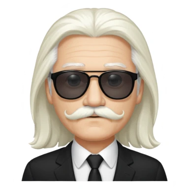 long white hair and  mustached man in sunglasses sticker