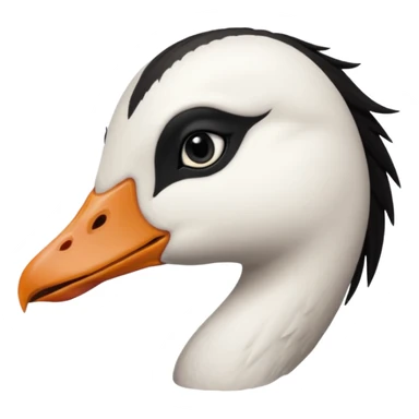 goose head that is emo with dark hair sticker