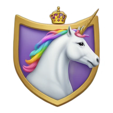 Coat-of-arms-held-by-rainbow-unicorns sticker