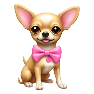 tan chihuahua with pink bow sticker
