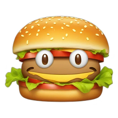 happy burger face sticker