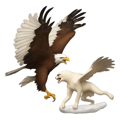 Eagle attacking cat  sticker