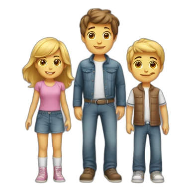 3 amis 2 garçon et 1 fille sticker