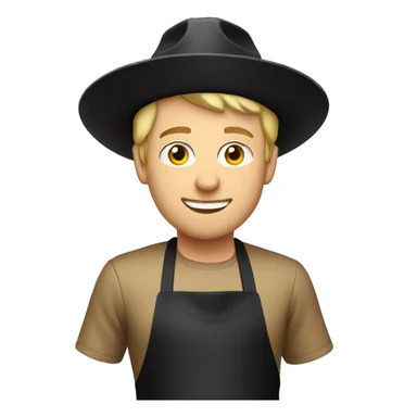 Blonde Caucasian man wearing black hat cooking  sticker