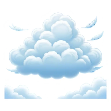 Cinematic Realistic Cirrus Emoji, High and wispy, with thin, delicate clouds stretching across the sky like brush strokes of white. The light, feathery clouds suggest clear weather and distant horizons, evoking a sense of tranquility. Soft glowing outline, capturing the essence of serene skies and airy beauty in a graceful cirrus cloud! sticker