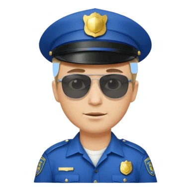 man police with hair style and hats and sun glasses sticker