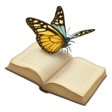 Butterfly reading a book sticker