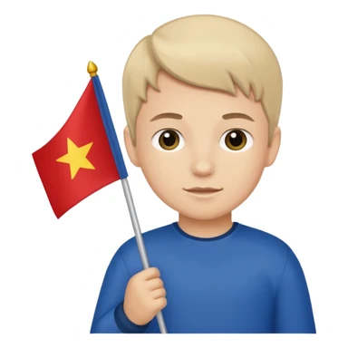 Flag holder kid sticker