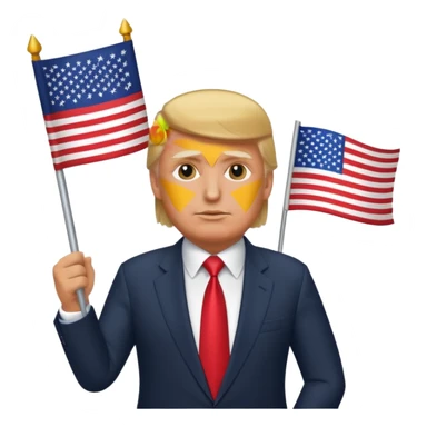 Trump with flag  sticker