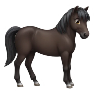 dark brown petit pony sticker