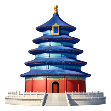 Temple of Heaven, round blue roof building, traditional Chinese architecture emoji sticker
