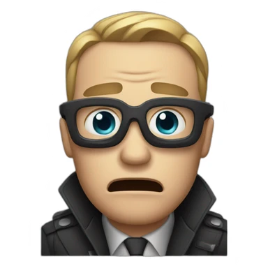 a male spy agent crying sticker