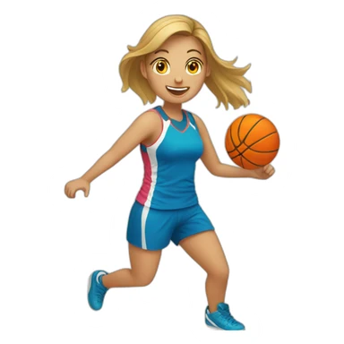 female playing netball sticker