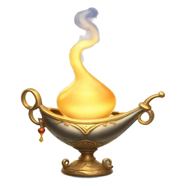 glowing magic lamp with a wisp of smoke curling out sticker