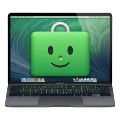 macbook with big code line sticker