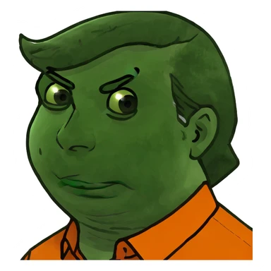 Donald trump with a orange shirt sticker