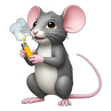 a rat with a lighter sticker