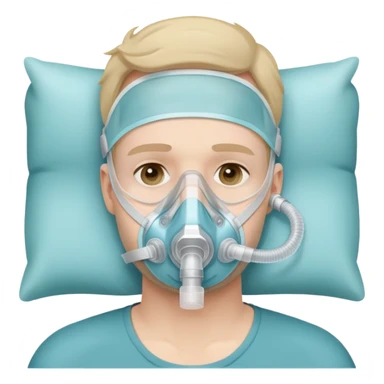 cpap face mask on guy no background sticker