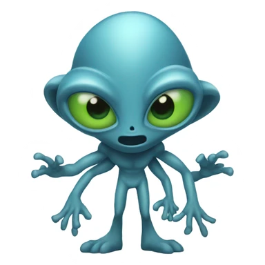 An alien with 6 arms and 5 eyes and 3 tails  sticker