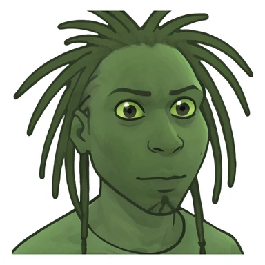 Darkskin man with dreads sticker