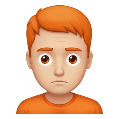 Sad man wearing orange shirt  sticker