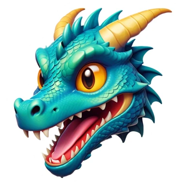 Cinematic Comical Dragon Portrait Emoji, Head tilted dramatically with an exaggeratedly amused expression, featuring a striking, glossy scaled body with bold, angular details and wide, expressive eyes brimming with playful disbelief; rendered with vibrant, lifelike textures and natural shadows, high shine, dramatic yet playful, styled with an air of cheeky mythical mischief, soft glowing outline, capturing the essence of a spirited and over‐the‐top dragon that looks ready to breathe fire into viral fame! sticker