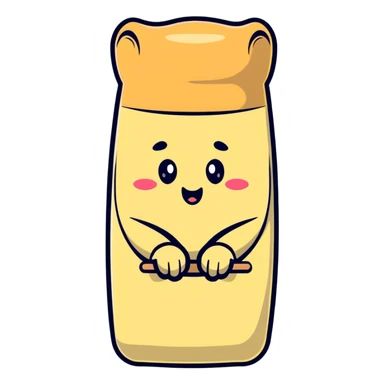 rolling pin with a cute face sticker