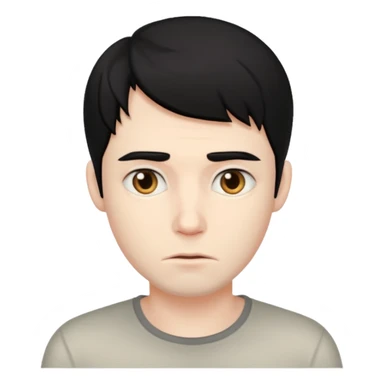 black haired ugly man sticker