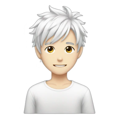 White hair anime boy sticker