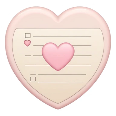 Pale beige to do list with pastel pink heart in the centre  sticker